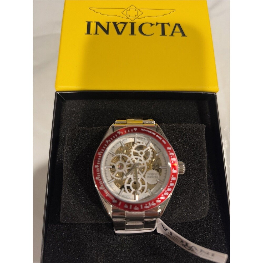 Invicta Objet D Art Excelsior Automatic Mens Watch 43mm Red Bezel 69596